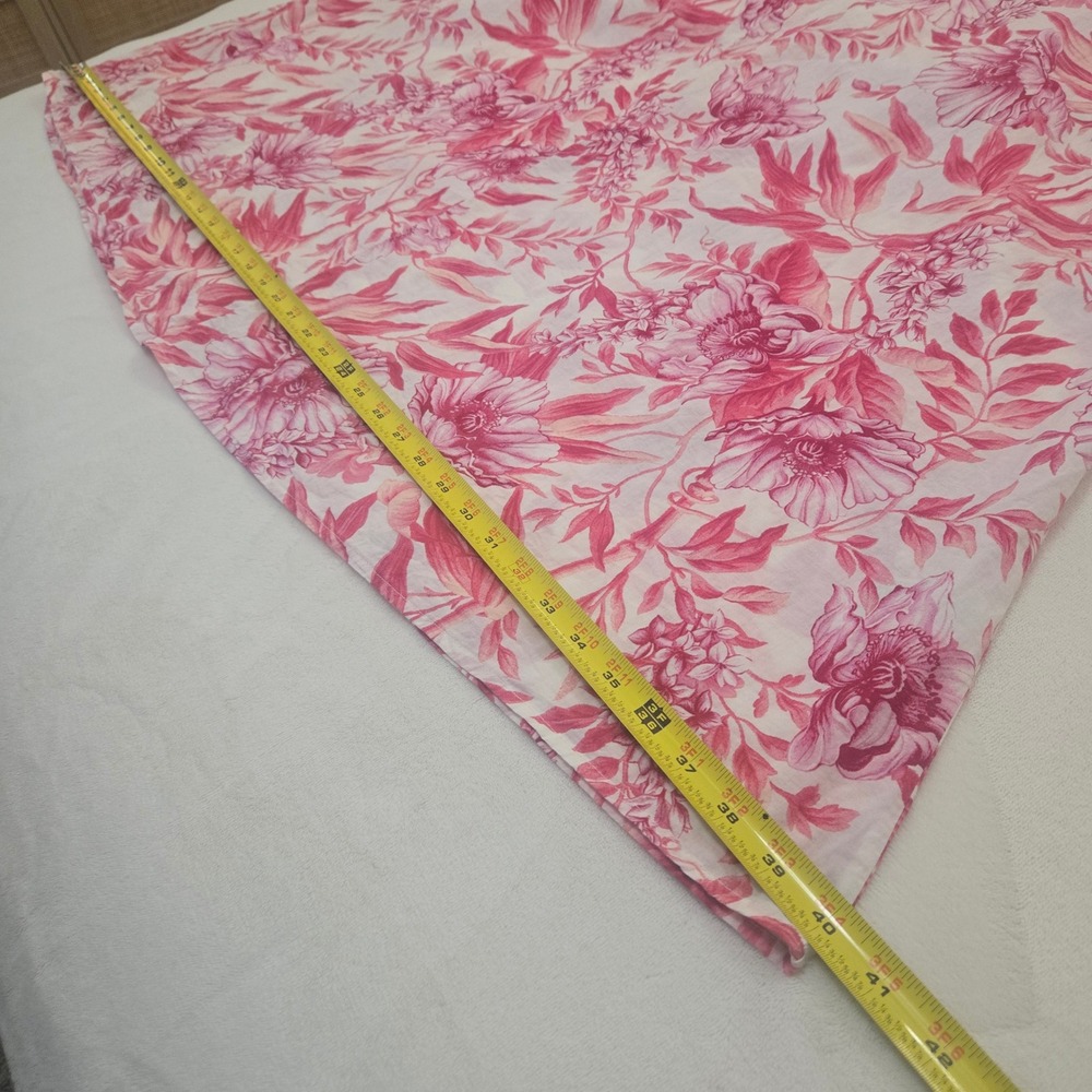 HM Pink Floral Toile Cotton Maxi Dress Tie Strap Womens Small V-Neck Summer - Picture 4 of 13